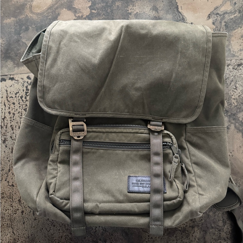 Olive Green Canvas Backpack